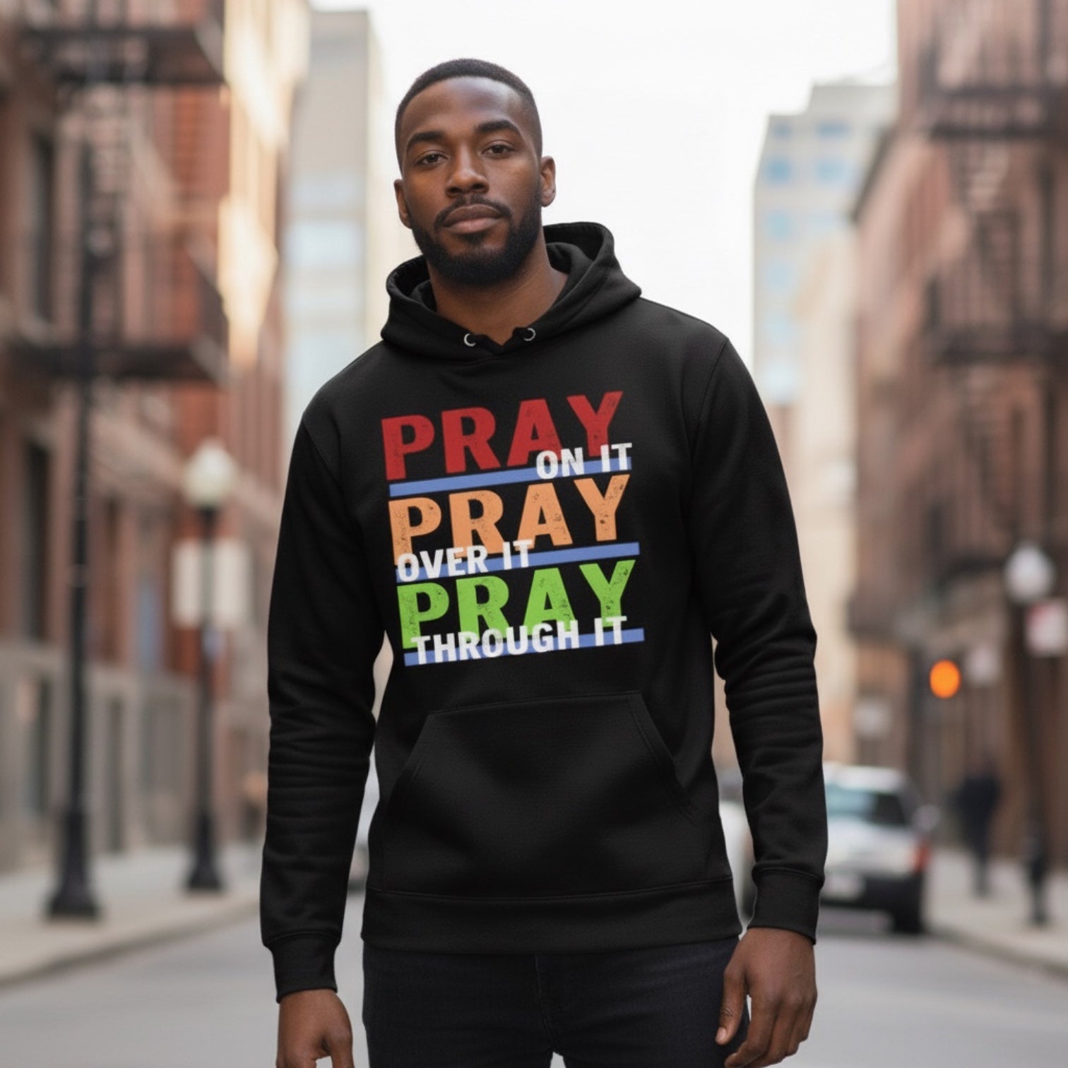Pray On It Pray Over It Pray Through It Christian Hoodie | Faith Apparel